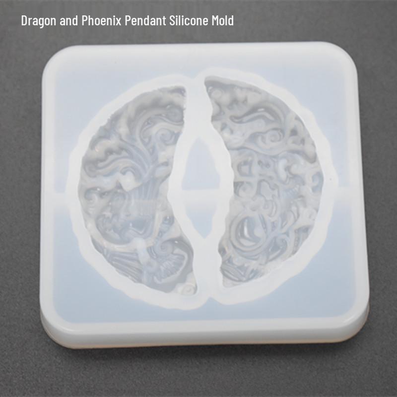 Silikonform für DIY Kristall-Epoxid: Drachen-, Phönix-, Guanyin-, Buddha- und Feuervogel-Anhänger.