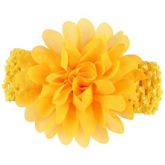 

Шифоновая повязка на голову с цветком для малышей, аксессуар для волос, реквизит для фотосессии жёлтый