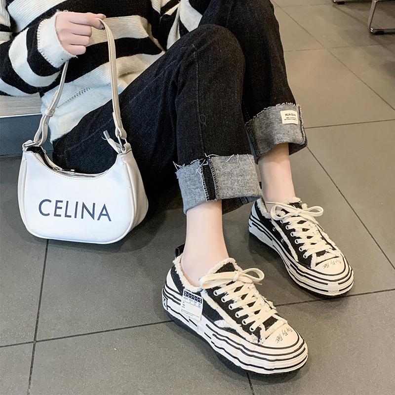 Wu Jianhao, the same platform canvas shoes, men's and women's shoes, Yu Wenle gene mutation, versatile couple board shoes, spring beggar single shoes