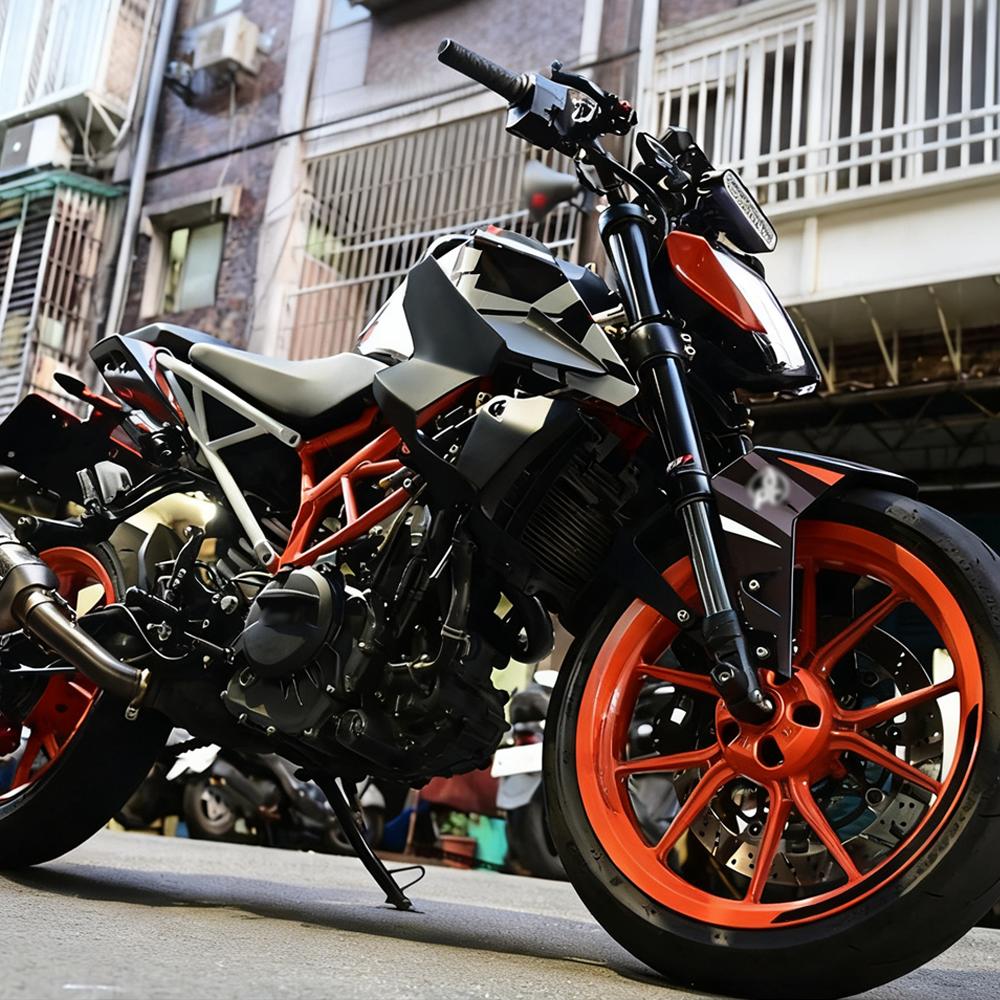 Für KTM DUKE 390 2017 390DUKE DUKE390 Motorrad Abtrieb Naked Frontspoiler Winglet Aerodynamischer Flügel Frontspoiler-Kit