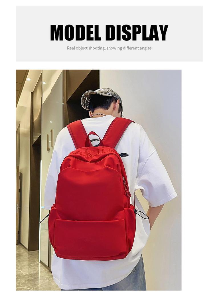 2025 Neuer Stil Minimalistischer Rucksack: Schulranzen mit großer Kapazität für Mädchen der Unter- und Oberstufe - Einfarbig, perfekt für kurze Ausflüge