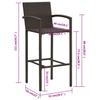 Set 2 Sgabelli da Bar Polyrattan Marrone