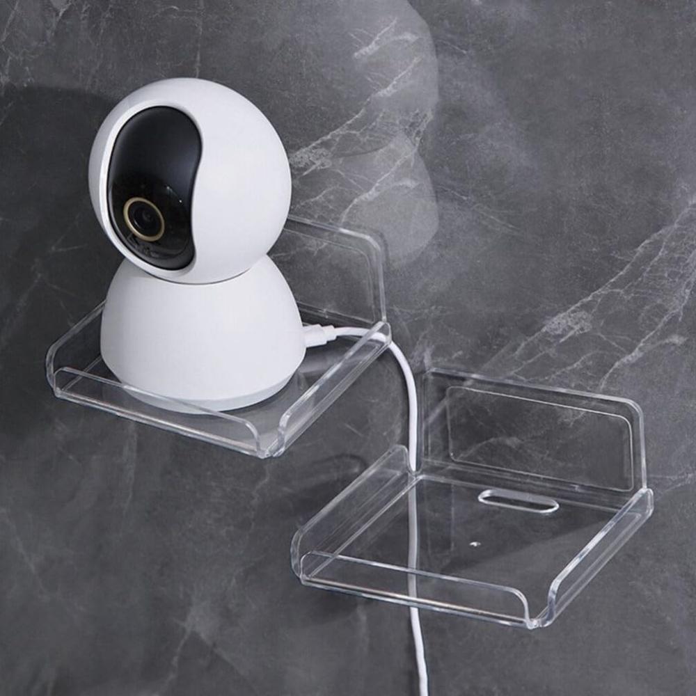 YX007 2Pcs/Set Security Camera Wall Hanger Acrylic Floating Wall Shelve Speaker Hanging Holder Mount