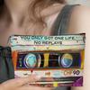 Vintage Cassette Makeup Bag with Retro Gentleman Hat Design - Makeup Brush Holder & Toiletries Storage Box