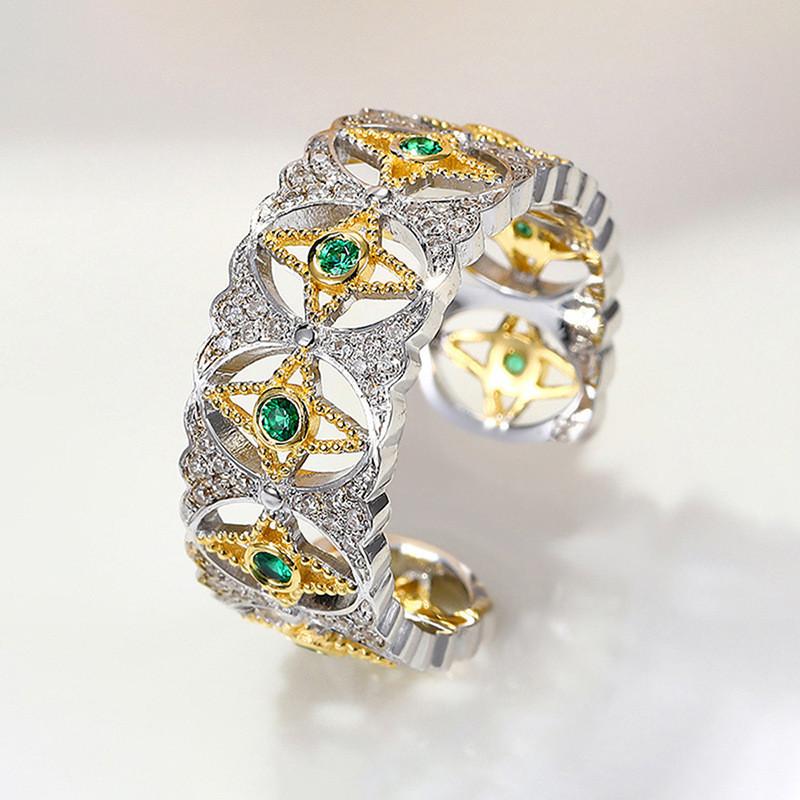 Light Luxury Gold Plated Open Ring Featuring Star Shape For Fashionable Women