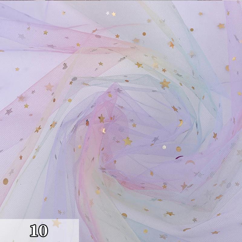 2/4/6 Yard Colorful Gradient Rainbow Mesh Fabric Rainbow Tulle Fabric For Diy Tutu Skirt Princess Dress Wedding Party Decor
