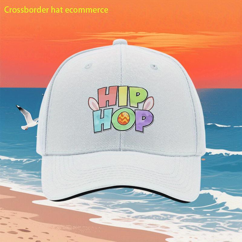Hip Hop Easter Egg Bunny Baseball Cap Polyester Adjustable Casual Snapback Streetwear Hat for Adults