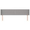 vidaXL Kopfteil mit Ohren Hellgrau 183x16x78/88 cm Stoff