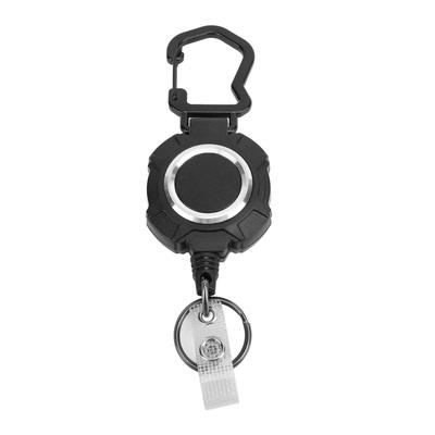 Retractable Keychain Prevent Theft 1mm Thick Stainless Steel Wire Carabiner ID Badge Holder for Outdoor Hiking Travel