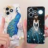 For Honor X8d 4G Case Beautiful Girl Peacock Painted Cover Soft Silicone Phone Case For Honor X8d X 8d HonorX8d 4G Fundas Bumper