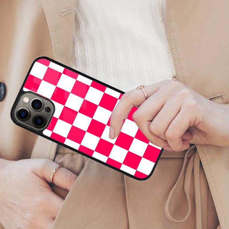 Checkerboard Mustard Yellow Magnetic Phone Case For APPLE iPhone 17 Air 16 14 13 12 Pro Max 15 Plus Wireless MagSafe Cover