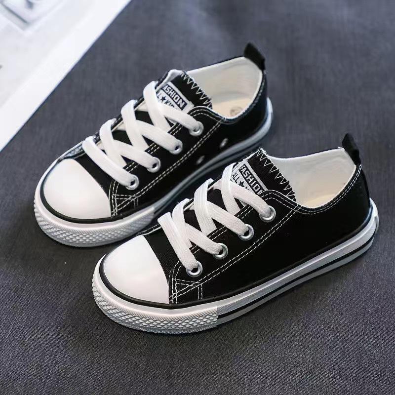 Scarpe genitore-figlio per ragazzi e ragazze con lacci scarpe casual in tela bianche per bambini scarpe da ginnastica per neonati sneake