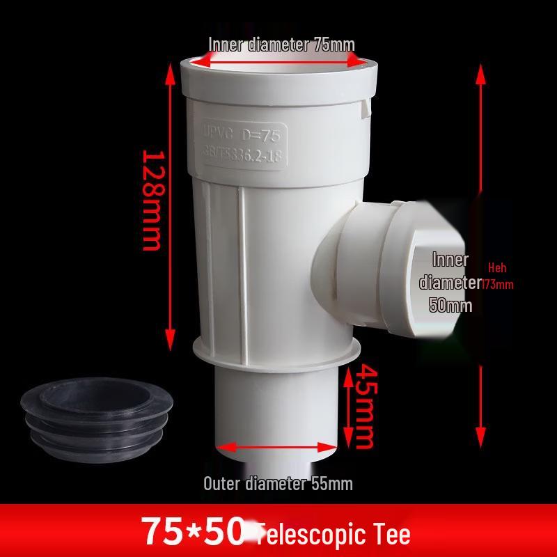 

PVC Telescopic Tee for Cast Iron to PVC Pipe Connection
