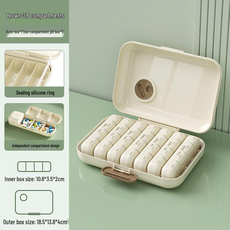 Portable 7-Day Pill Organizer with 3 Daily Compartments - Large Capacity, Travel-Friendly Pre-Filled Pill Storage Box