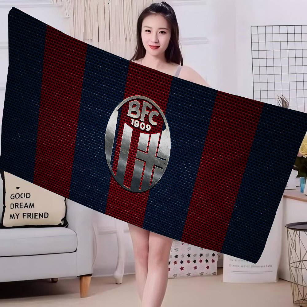 Bologna Football Club 1909 Microfibra Stampata Asciugamano da Spiaggia Alpinismo Yoga Spiaggia Nuoto Corsa Assorbente Morbido Asciugamano