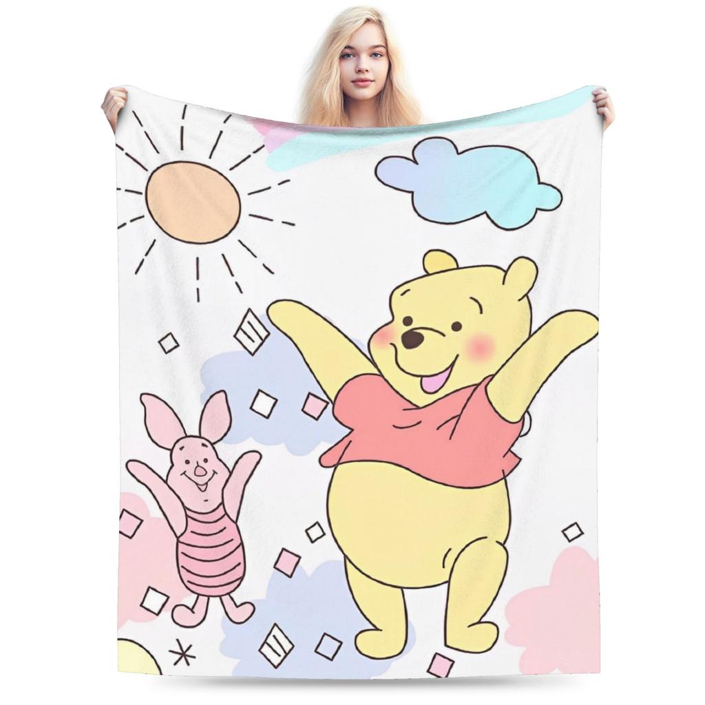 Cute Kawaii Blankets Winnie The Pooh Fuzzy Throw Blanket Bedding Couch Personalised Soft Warm Bedspreads