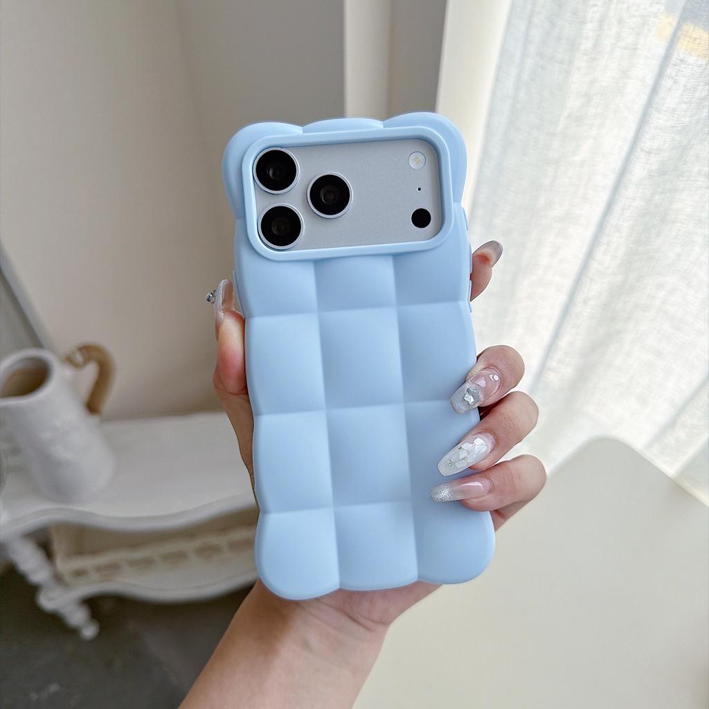 Applicable to iPhone18ProMax mobile phone case, cloud soft case, anti-drop Apple 17 square plaid creative protective case