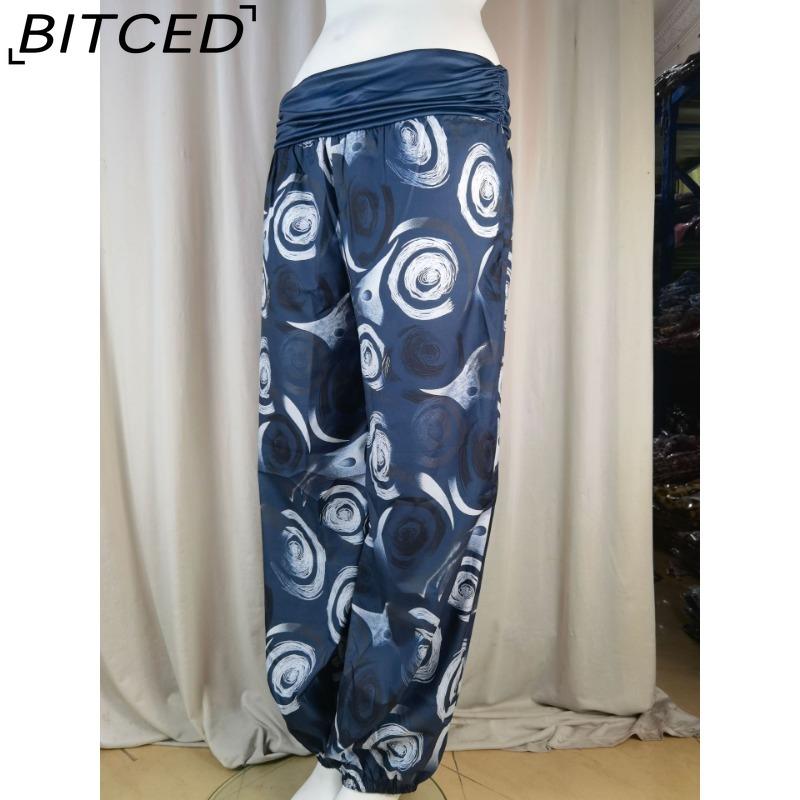 BITCED 15 Color Women Casual Elastic Waist Plus Size Print Long Trousers Straight Loose Long Pants Haren