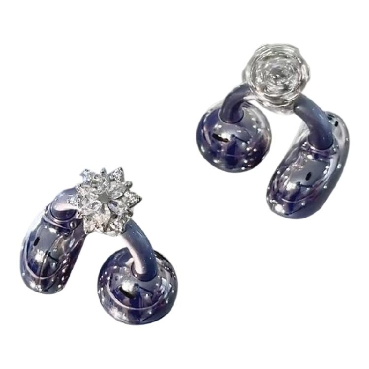 Twinkles Frosteds Florals Ear Jewelry For FreeClip Rotatable Charm Accessories Electroplated Design Firm Attachment