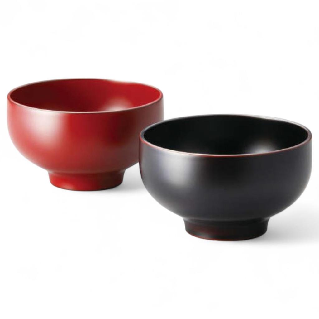 Set of 2 Lacquerware Made In J-kitchens Bowls, Wooden, Hand-Painted, Japan, PID-528640