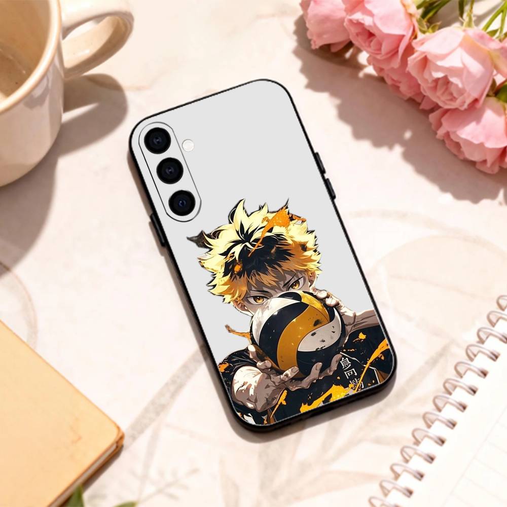 E-Epic Volleyball Haikyuu!!   Handyhülle für Samsung Galaxy A73, A72, A71, A70, A53, A52, A51 und weitere Modelle – Weiche, schwarze Hülle