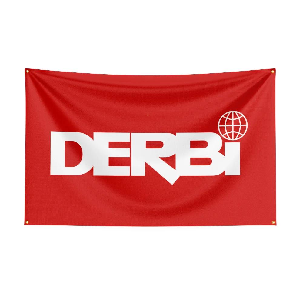 3x5 Ft DDerbi Motorcycle Flag Polyester Digital Printing Banner for Garage Wall Art Out Door Decoration With Brass Grommets