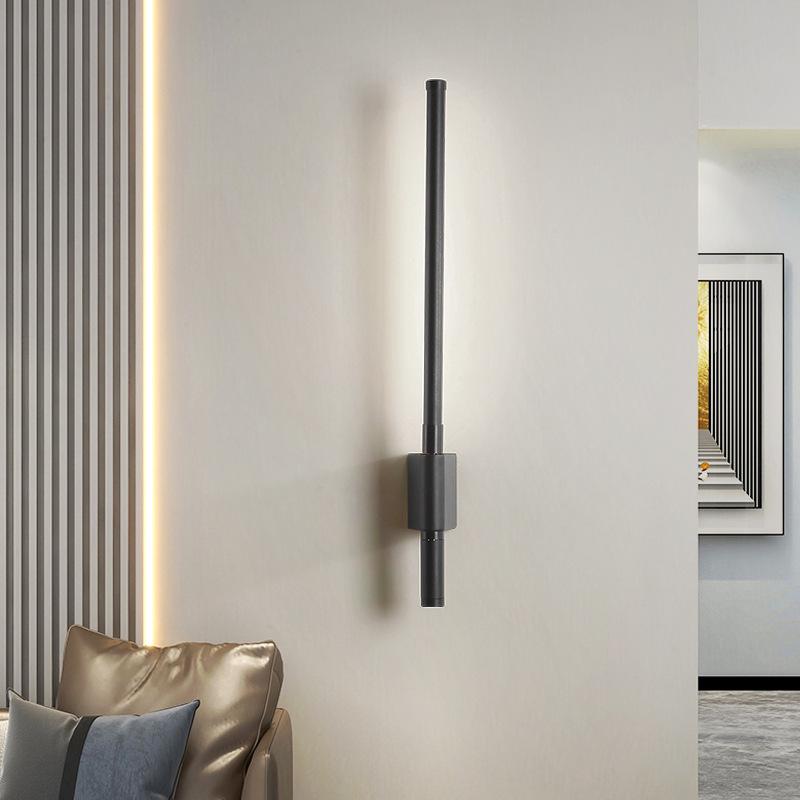 Nordic Minimalist Long Strip Bedside Wall Lamp with Eye-Protecting Reading Light and Switch for Hallways, Entrances, and Hotel Rooms