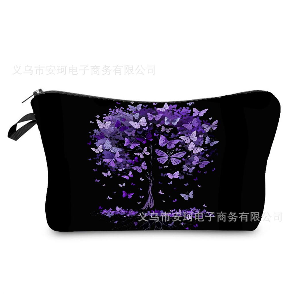 Butterfly Printing Makeup Bag, Nail Polish Storage Bag, Washable Toilet Bag for Daily Travel