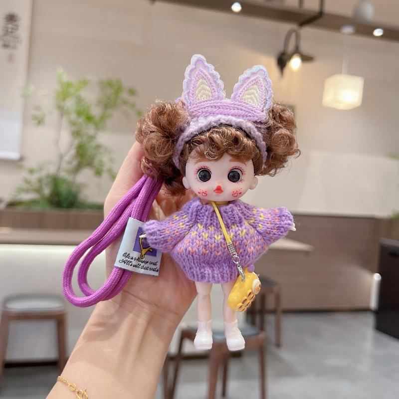 Elegant Cute Big-Eyed Lolita-Style Dolls Handbag Charms for Girls Keychain Charms Car Charms Plush Toys Gifts for Girls