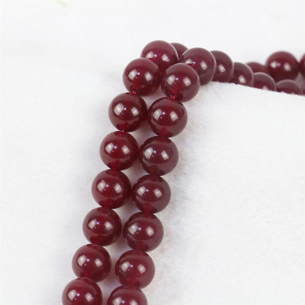 10mm Round Red Jades Chalcedony Loose Beads Natural Stone Women Girls DIY Jaspers Accessories Part for Jewelry Making Design