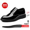 Inner heightening leather shoes men's 2025 new glossy business dress bright leather heightening 8cm shoes pointed groom wedding shoes