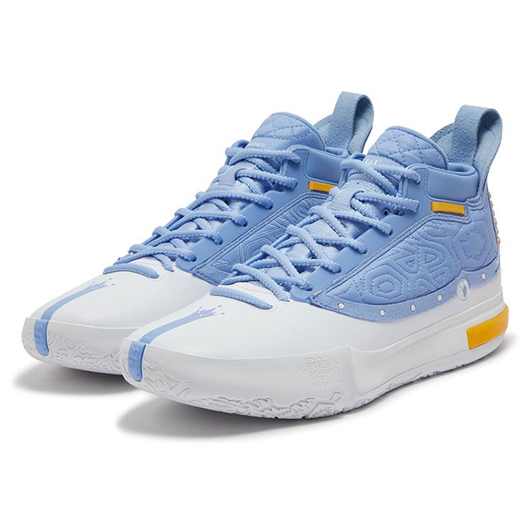 New 361° Cushioning Anti Slip And Wear Resistant High Top Basketball Shoes Men's Blue White 572511108-1
