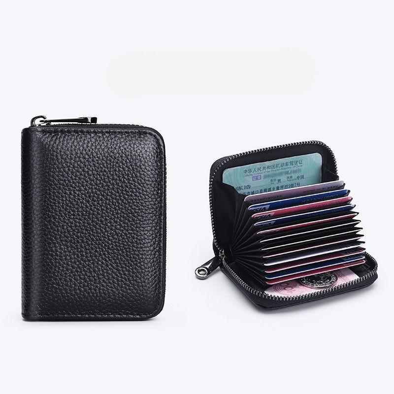 1Pc Genuine Leather Credit Card Wallet Men and Women Fashion ID Card Holder Small Business Card Holders Bag