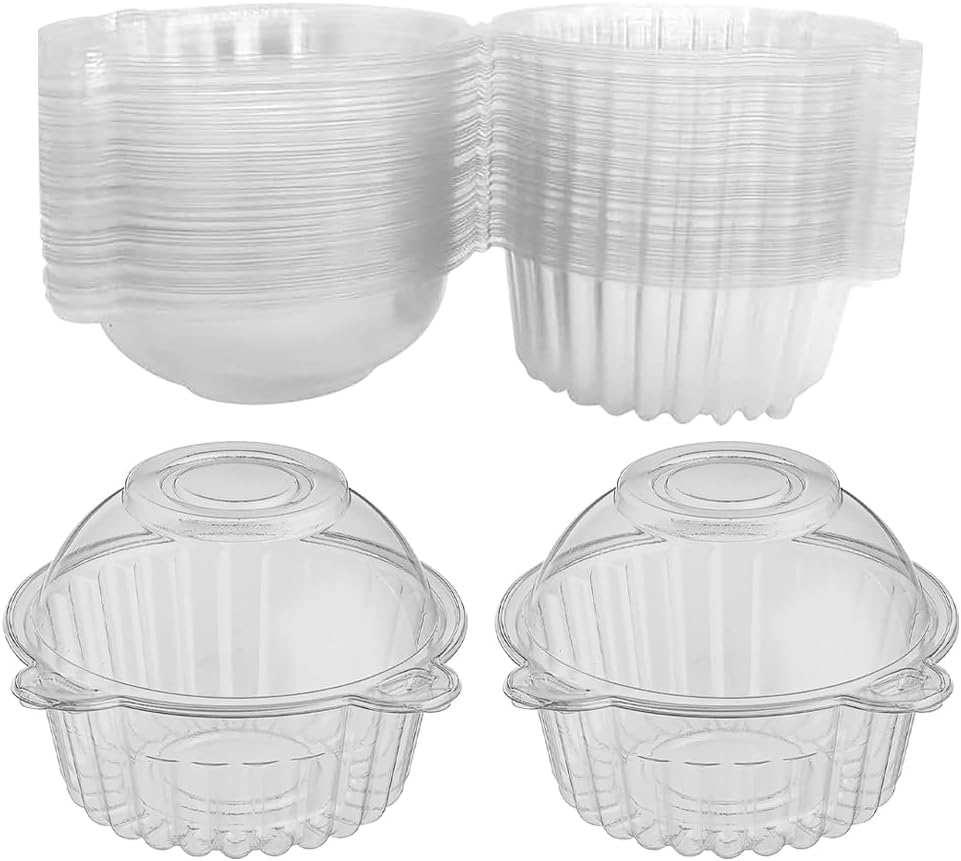 10Pcs Disposable Clear Plastic Packaging Box With Cover Food Container Cupcake Holders For Desserts Fruit Bread Party Favor Cake