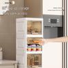 Flip-Up Seam Narrow Storage Cabinet for Kitchen, Bathroom, or Living Room