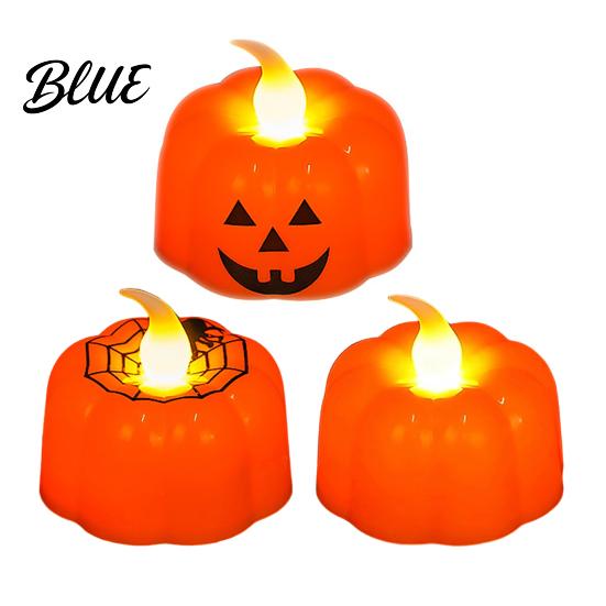 Ornements de Présentation de Table 2 Pièces Bougies LED sans Flamme Citrouille d'Halloween, Fonctionnement à Piles, Petite Lampe de Table Visage de Fantôme Décorative, 3D