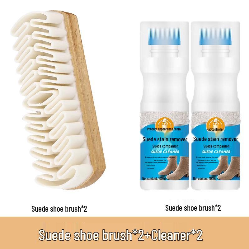 Suede Leather Shoe Care Brush Set with Eraser - Soft Bristle and Deerskin Brushes for Birkenstocks