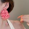 Sommer Chiffon Blumen Quasten Ohrringe für Frauen Urlaubsstil Übertrieben Süße Hängeohrringe Schmuck Accessoires Geschenke