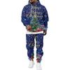 Men's Casual Sweatshirt Set with Pattern for Fall and Winter
