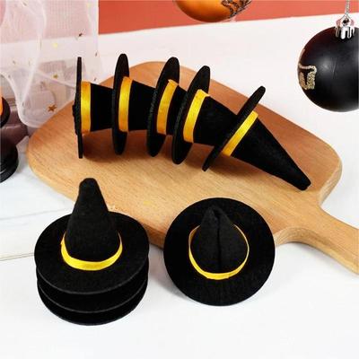 1PCS Wine Bottle Hats Mini Felt Witch Hat Halloween Prop Ornament Miniature Witch Hat 7CM Party Supplies Small Hats