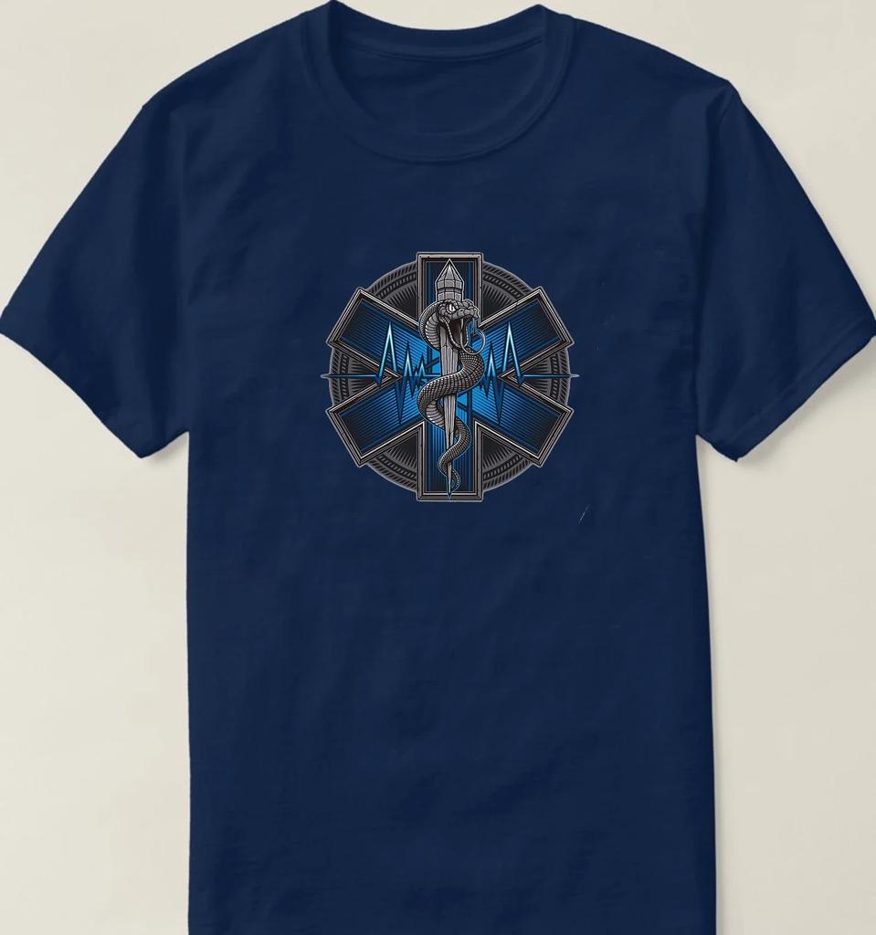 EMS EMT Star of Life symbol medical Paramedics T Shirt. New 100% Cotton Short Sleeve O-Neck Casual T-shirts Loose Top Size S-3XL