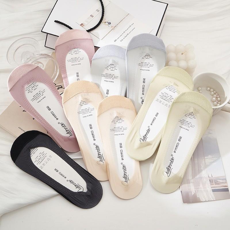 Women's Boat Socks Anti-slip Socks Mesh Invisible Socks for Women Spliced Cotton Sole Sweat Wicking Breathable Sweet Socks