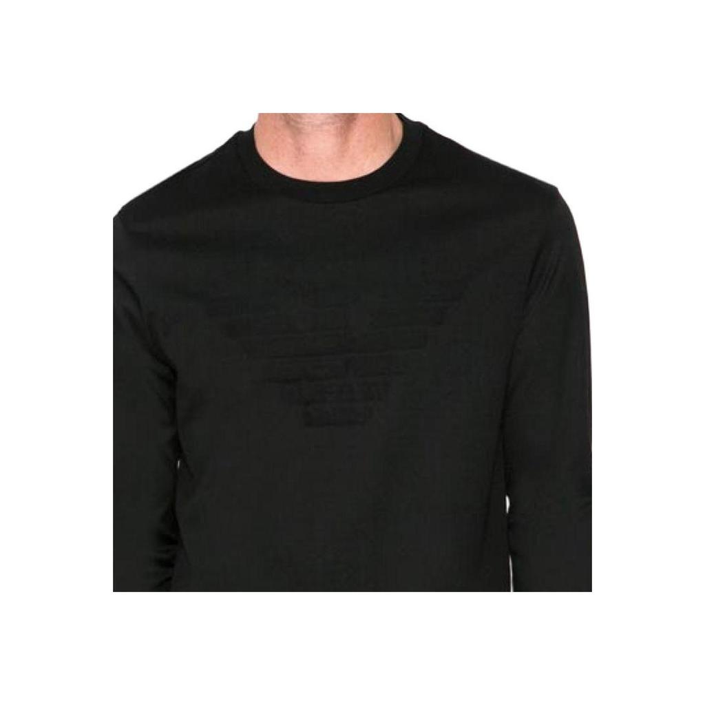 Emporio Armani Solid Color Pullover Long Sleeve T-Shirt Men tops Black 8N1TD7-1JGYZ-0022