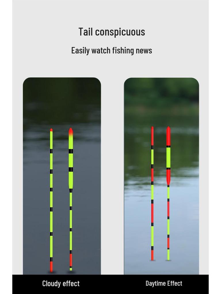 Enhanced High-Sensitivity Crucian Carp Float: Wind & Wave Resistant with Eye-Catching Tail.