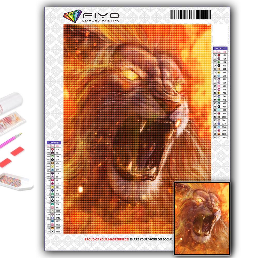 5D DIY Diamond Painting Ferocious Animal Cross Stitch Diamond Art Embroidery Mosaic Home Deco