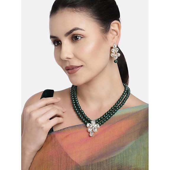Crystal Faux Pearl Kundan Jewellery Gift Set for Women Girls