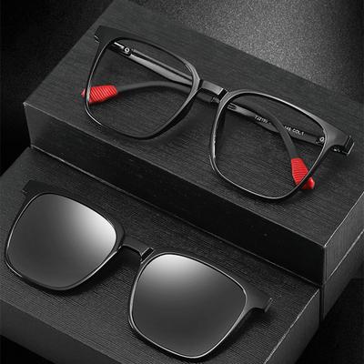 Multifunction Magnetic Glasses Frame Large Square Anti Blue Light Sunglasses For Men Optical Eyewear