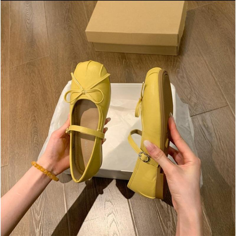Fashion 2025Designer Spring Women Jane Shoes Fashion Square ToeComfort Soft Sole Flats Comfort Ballerinas Shoes