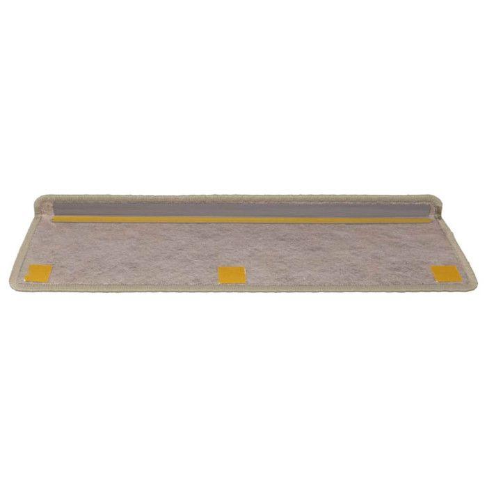 VidaXL Tapis d'escalier autocollants 30 pcs 65x21x4 cm sable, bande de roulement, tapis de bande de roulement d'escalier, 3365891