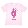 Birthday Kids 9 Today Age 9 In Pink Glitter Happy Birthday Present Kids T Shirt